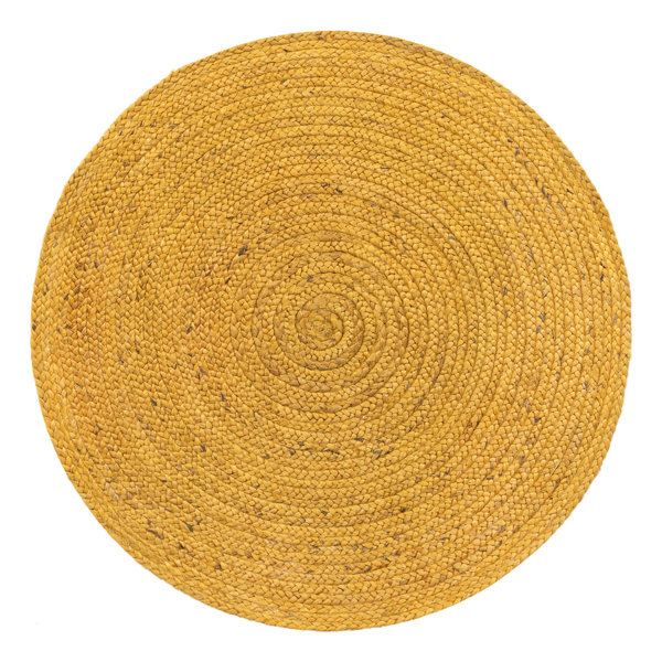Highland Dunes Milica Hand Braided Jute/Sisal Yellow Rug Wayfair